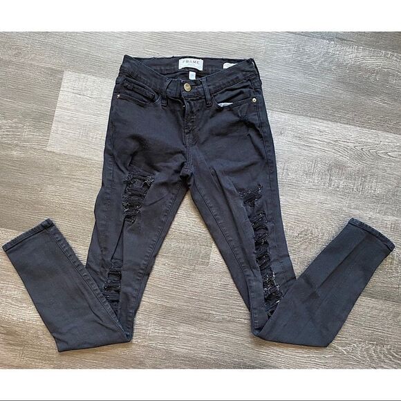 Frame “Le Skinny De Jeanne” black denim jeans. - Picture 4 of 8